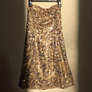 Sexy Gold sequined mini dress.